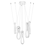 Подвесной светильник белого цвета с 6-ю изогнутыми плафонами Flow Loop варинант исполнения - 2 | Loft Concept в Липецке
