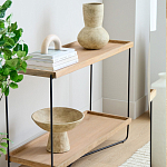 Консоль деревянной столешницей и полкой Wooden Table Top and Shelf варинант исполнения - 5 | Loft Concept в Липецке