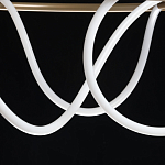 Люстра подвесная круглая золотого цвета с белыми изогнутыми световыми линиями Luke Lampco Tracer Lamp варинант исполнения - 9 | Loft Concept в Липецке