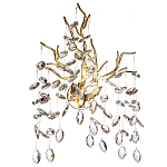 Бра с ветвистым каркасом и стеклянными подвесами цвет золото Golden Leaf Fall варинант исполнения - 1 | Loft Concept в Липецке