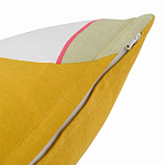 Подушка декоративная хлопковая горчичного цвета с абстрактным принтом Elysian Flow Sunset варинант исполнения - 4 | Loft Concept в Липецке