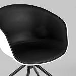 Офисное кресло из пластика с мягким сиденьем Eggshell Black варинант исполнения - 7 | Loft Concept в Липецке