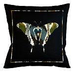 Подушка декоративная бабочка сине-зелёный орнамент Ikat Pattern варинант исполнения - 1 | Loft Concept в Липецке