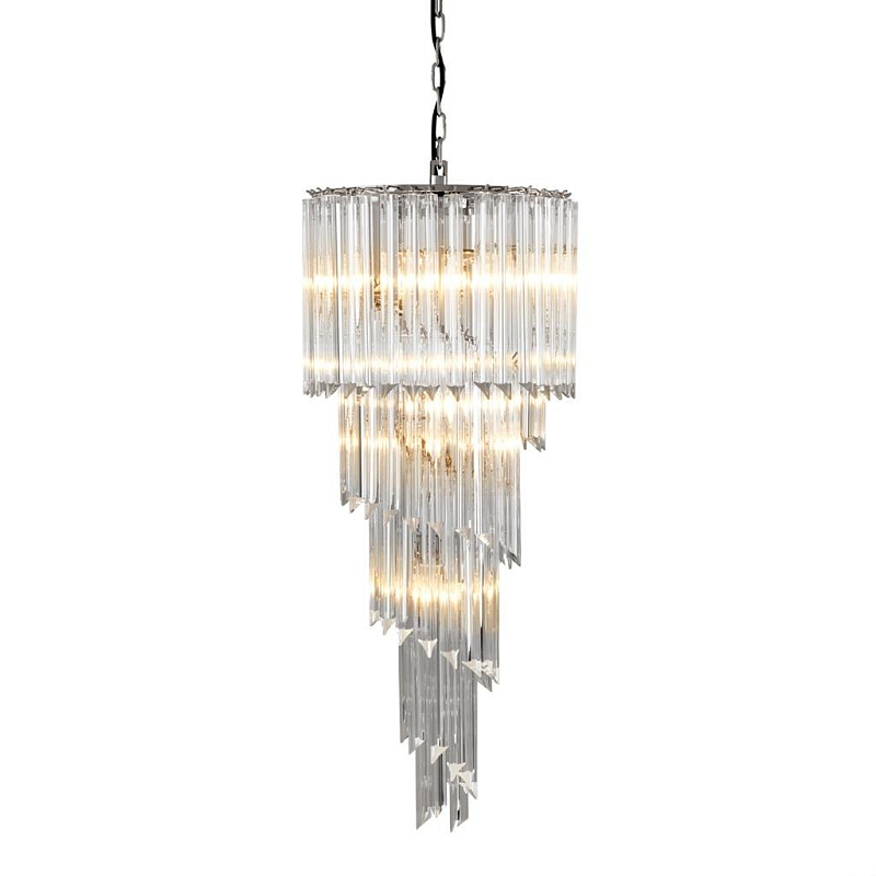 Люстра Eichholtz Chandelier Trapani Никель Прозрачное Стекло Люстра Eichholtz Chandelier Trapani Никель Прозрачное Стекло в Липецке | Loft Concept
