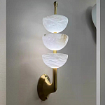 Бра с 3-мя мраморными плафонами в форме чаши Warm Marble Light варинант исполнения - 3 | Loft Concept в Липецке