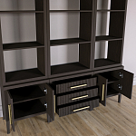 Модульный стеллаж Primo из трех составных элементов Темный орех варинант исполнения - 4 | Loft Concept в Липецке