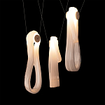 Подвесной светильник белого цвета с 3-мя изогнутыми плафонами Flow Loop варинант исполнения - 6 | Loft Concept в Липецке