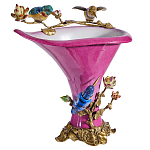 Ваза розового цвета из фарфора с птичкми и цветущими ветвями Garden of Eden варинант исполнения - 1 | Loft Concept в Липецке