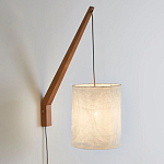 Настенный светильник из дерева и льна Ivory Linen Wall Lamp варинант исполнения - 2 | Loft Concept в Липецке