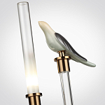 Настольная лампа с прозрачной трубкой и декоративной фигуркой птицы на бронзовой подставке Ganthea варинант исполнения - 4 | Loft Concept в Липецке