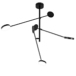 Потолочный светильник светодиодный с тремя лампами черный металл Bendik  варинант исполнения - 1 | Loft Concept в Липецке