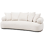 Трехместный диван с обивкой букле молочного цвета Leonois Boucle Sofa варинант исполнения - 2 | Loft Concept в Липецке