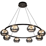 Люстра с круглыми плафонами из дымчато-серого стекла IONA Grey Glass Chandelier 8 варинант исполнения - 2 | Loft Concept в Липецке