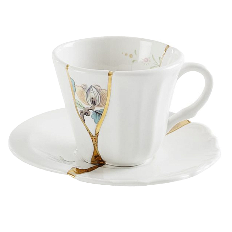 Кофейная пара Seletti Kintsugi 2 Белый Золотой Мульти Кофейная пара Seletti Kintsugi 2 Белый Золотой Мульти в Липецке | Loft Concept