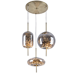 Подвесной светильник с гирляндой внутри 3-х стеклянных плафонов Garland Glass Trio Hanging Lamp варинант исполнения - 1 | Loft Concept в Липецке