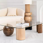 Дизайнерский журнальный стол с прозрачной столешницей и ножками в форме геометрических фигур Pytusin варинант исполнения - 2 | Loft Concept в Липецке