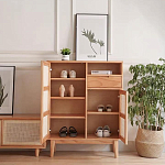 Комод с плетеными дверками и открытой нишей  с ящиком Dora Sideboard варинант исполнения - 1 | Loft Concept в Липецке