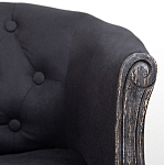 Кресло низкое в стиле прованс Черный Лен Louis French Armchair  варинант исполнения - 6 | Loft Concept в Липецке
