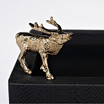 Стол сервировочный кожаный с декором в виде золотистой фигуркой лося Embodiment of Style варинант исполнения - 2 | Loft Concept в Липецке