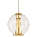 Подвесной светильник с плафоном в форме шара Inner Gleam Orb gold варинант исполнения - 1 | Loft Concept в Липецке