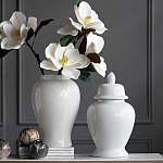Ваза белая с крышкой однотонная Chinoiserie Ceramics варинант исполнения - 5 | Loft Concept в Липецке