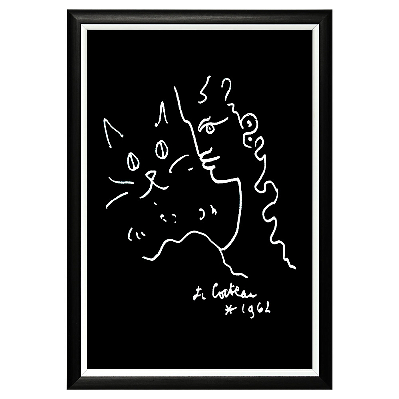 Постер White Silhouette Cat Poster Черный Белый Постер White Silhouette Cat Poster Черный Белый в Липецке | Loft Concept
