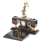 Настольный письменный набор из яшмы с часами в подарочной упаковке Manager Organizer варинант исполнения - 2 | Loft Concept в Липецке