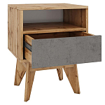 Тумба прикроватная с ящиком и фасадом цвета серый бетон Grace of Furniture варинант исполнения - 2 | Loft Concept в Липецке
