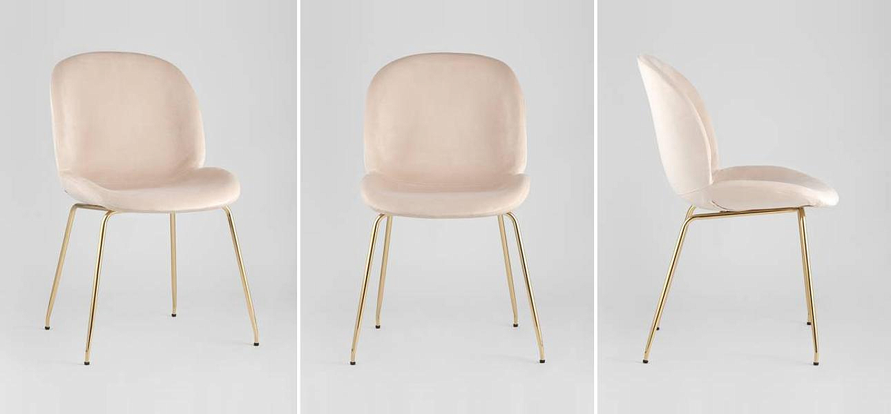 Стул Молочный Велюр Vendramin Chair Стул Молочный Велюр Vendramin Chair - Loft-Concept в Липецке
