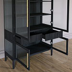 Витрина Primo со стеклянными фасадами и 2 ящиками Черный дуб варинант исполнения - 8 | Loft Concept в Липецке