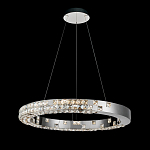 Люстра серебряная в форме кольца с мозаичным хрустальным оформлением Sparks of Crystal варинант исполнения - 3 | Loft Concept в Липецке