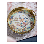 Блюдо фарфоровое с бронзовой ручкой Paradise Dish with Handle варинант исполнения - 4 | Loft Concept в Липецке