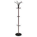 Вешалка коричневая с круглым основанием и черными металлическими крючками Industrial Metal Rust варинант исполнения - 1 | Loft Concept в Липецке