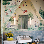 Обои ручная роспись Promenade Original colourway on cream painted silk варинант исполнения - 1 | Loft Concept в Липецке