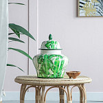 Ваза с зелёными листьями и крышкой Vase Green Leaves варинант исполнения - 5 | Loft Concept в Липецке