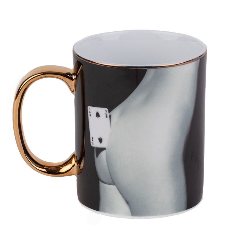 Кружка Seletti Two of Spades Черный Золотой Серый Кружка Seletti Two of Spades Черный Золотой Серый в Липецке | Loft Concept