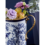 Ваза с бронзовыми ручками и синим цветочным узором Blue & White Ornament варинант исполнения - 6 | Loft Concept в Липецке