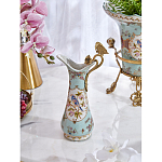 Кувшин с цветочным рисунком и бронзовой ручкой Blue Garden варинант исполнения - 6 | Loft Concept в Липецке