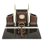 Настольный письменный набор из лемезита и змеевика с часами Royal Accessory варинант исполнения - 1 | Loft Concept в Липецке
