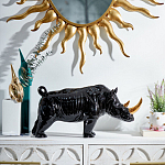 Статуэтка черный носорог с золотыми рогами Golden Horned Black Rhino варинант исполнения - 4 | Loft Concept в Липецке