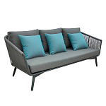 Диван трехместный уличный серый Gray Fiber варинант исполнения - 1 | Loft Concept в Липецке