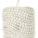 Настенный бра декорированный деревянными белыми круглыми бусинами White Wooden Beads Wall Lamp варинант исполнения - 2 | Loft Concept в Липецке