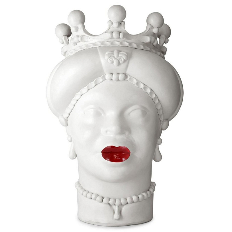 Ваза Vase Moro Lady Medium Lipstick Белый Красный Ваза Vase Moro Lady Medium Lipstick Белый Красный в Липецке | Loft Concept
