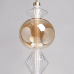 Подвесной светильник с вертикальной композицией из прозрачных и янтарных стеклянных шаров и ромбов Gabriel Scott Luna варинант исполнения - 16 | Loft Concept в Липецке