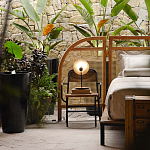 Настольная лампа с круглым деревянным отражателем и черным цилиндрическим плафоном Accord Lighting варинант исполнения - 8 | Loft Concept в Липецке