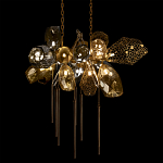 Люстра подвесная с 18-ю стеклянными плафонами с вертикальными подвесками Gilded Mirage  варинант исполнения - 4 | Loft Concept в Липецке