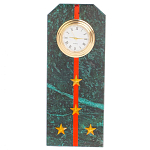 Часы погон ВС подарочные настольные из натурального камня Змеевик Military Clock варинант исполнения - 10 | Loft Concept в Липецке