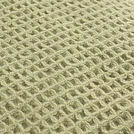 Плед из шерсти зеленого цвета с бахромой Waffle Comfort варинант исполнения - 2 | Loft Concept в Липецке