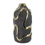 Ваза с золотыми акцентными полосами на черном матовом фоне Accent Tape варинант исполнения - 2 | Loft Concept в Липецке