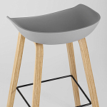 Барный стул на ножках из натурального дерева Boras Grey варинант исполнения - 6 | Loft Concept в Липецке